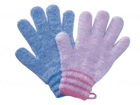 オカモト浴用手袋やさしい手 ﾌﾞﾙｰ