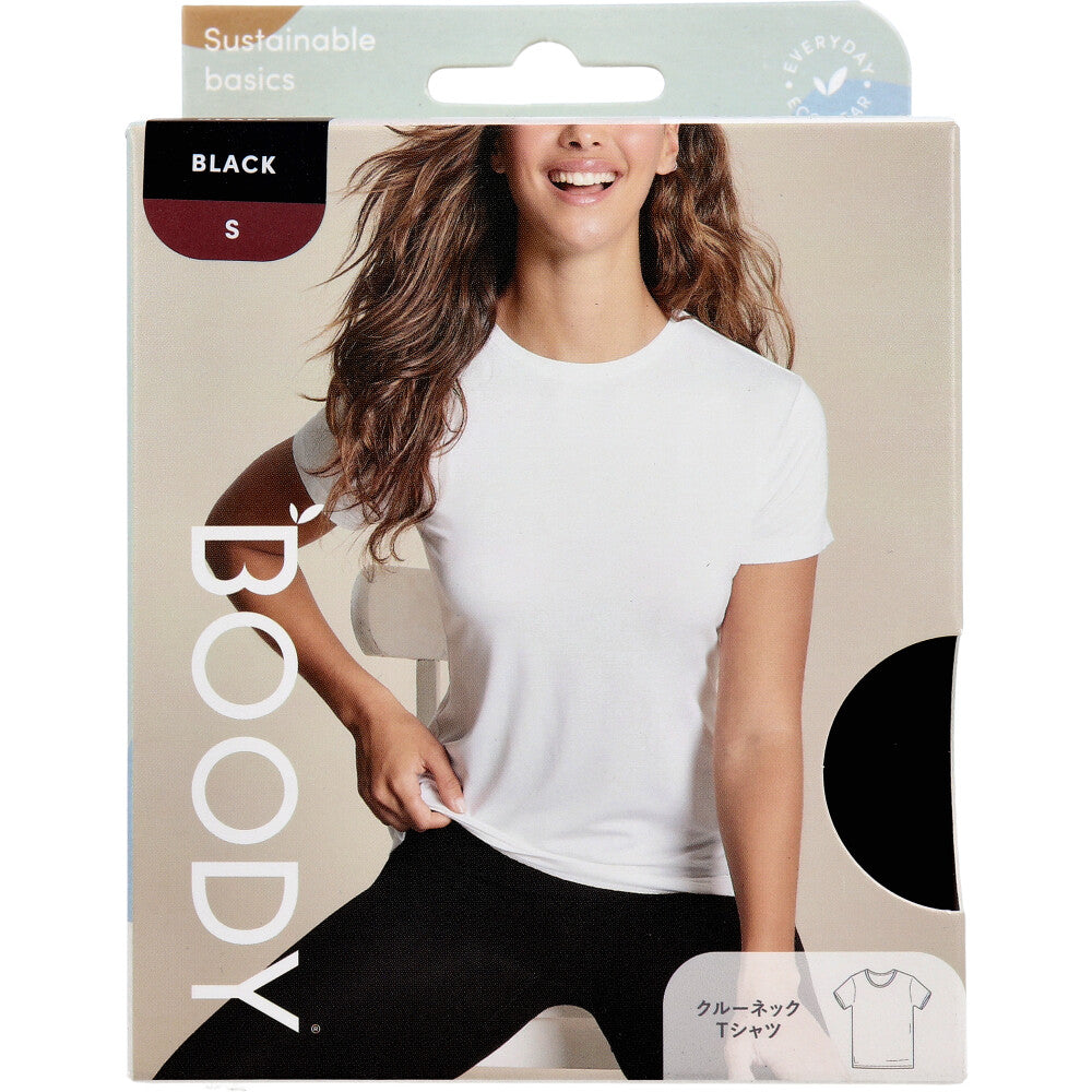 BOODY クルーネックＴシャツ Sサイズ ブラック 1 個