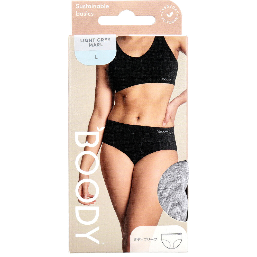 BOODY Midi Briefs, Size L, Light Grey, 1 pc