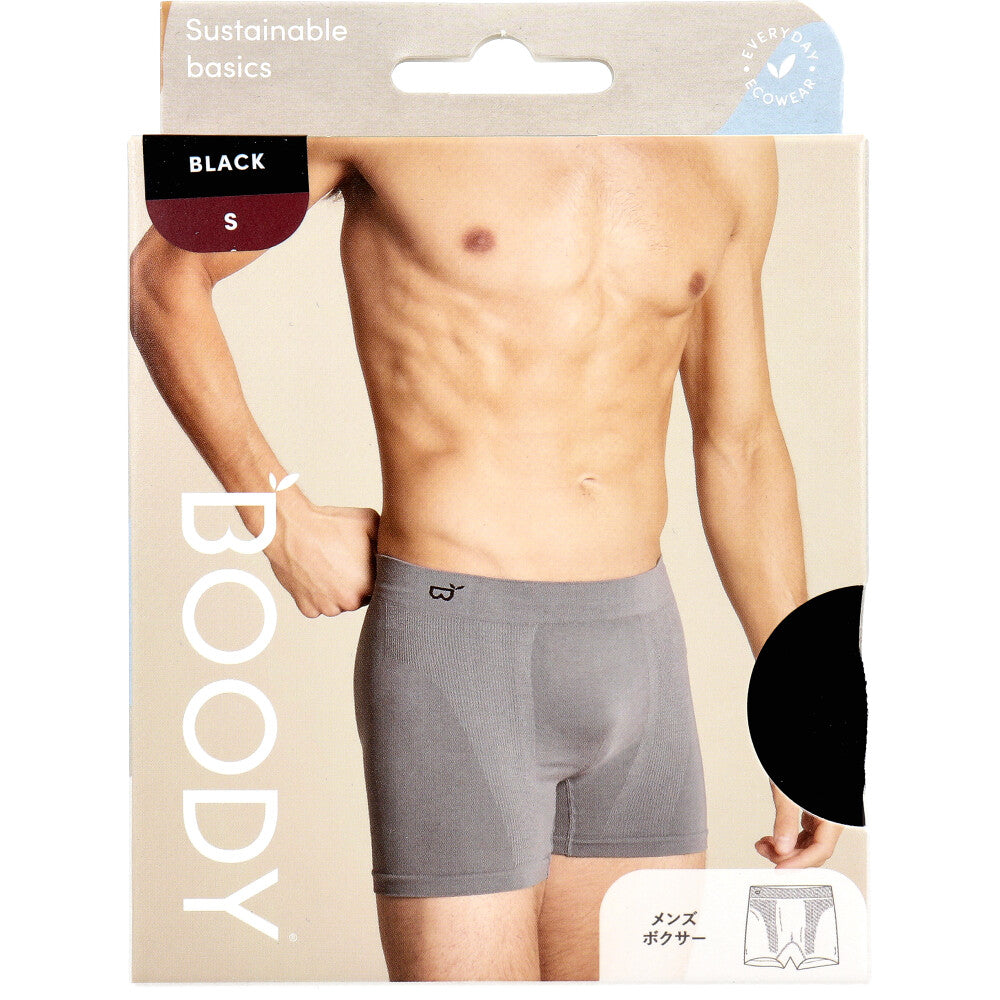 BOODY 남성 복서 S 사이즈 블랙 1 개