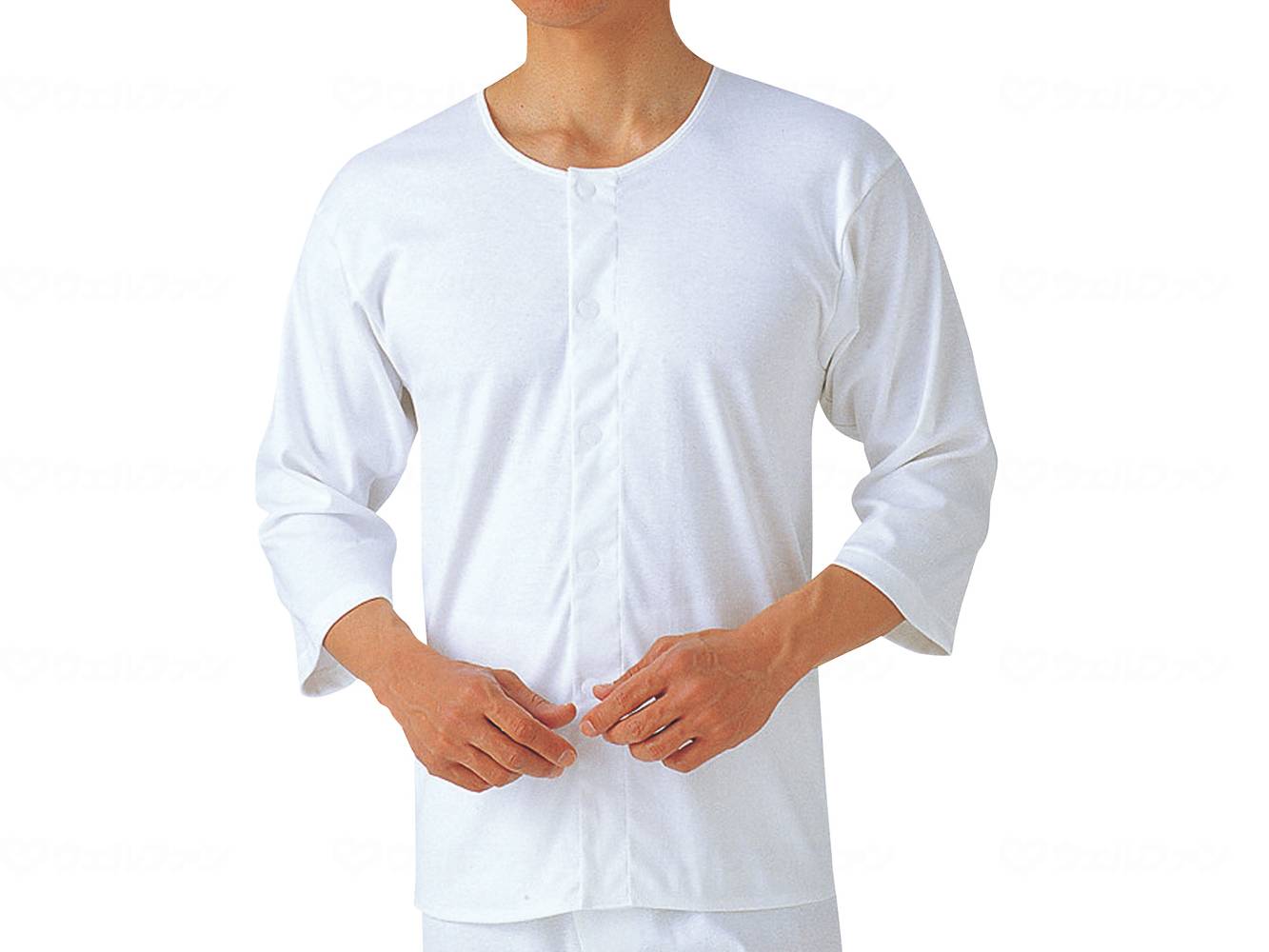 Gunze Gunze Men's One-touch 3/4 Sleeve Shirt White S