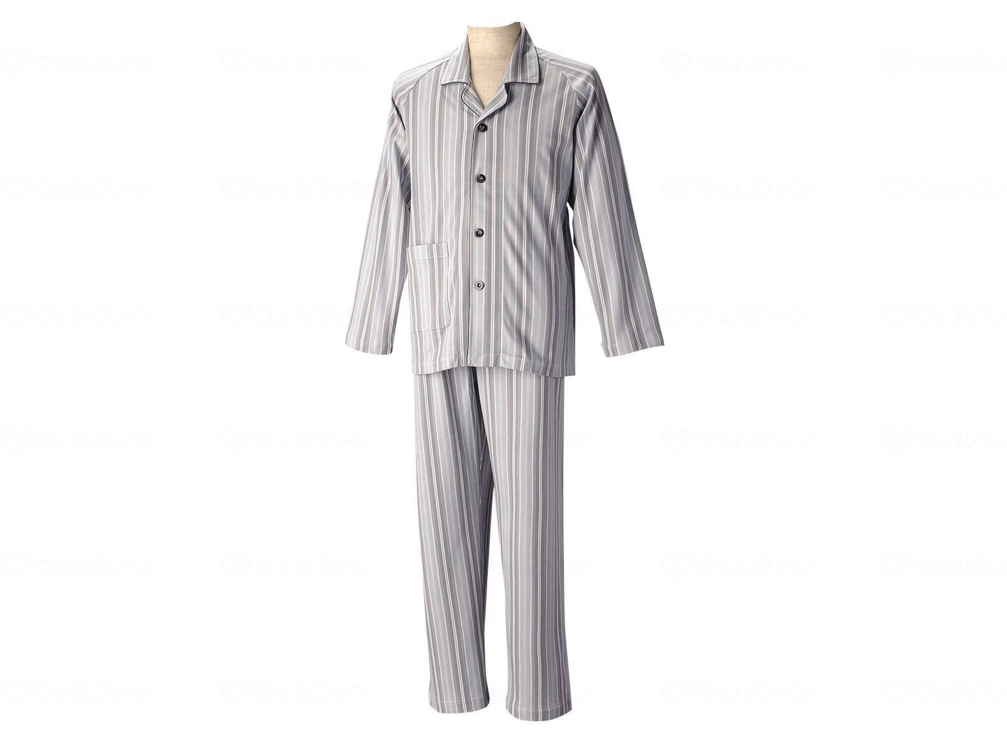 Gunze Long Sleeve Pajamas (Men's Set) All Year Round Gray LL