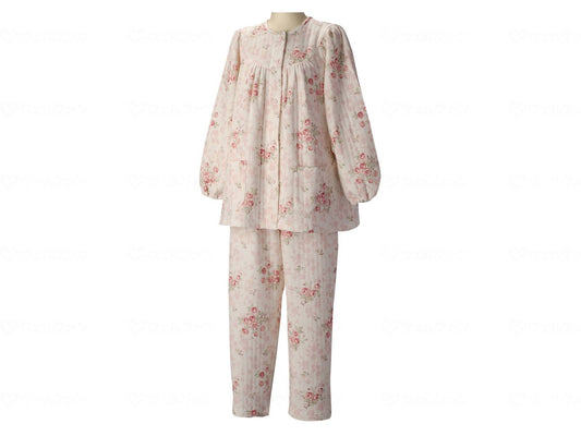 군제 긴팔 파지마 (부인 셋트) 가을 겨울 핑크 L