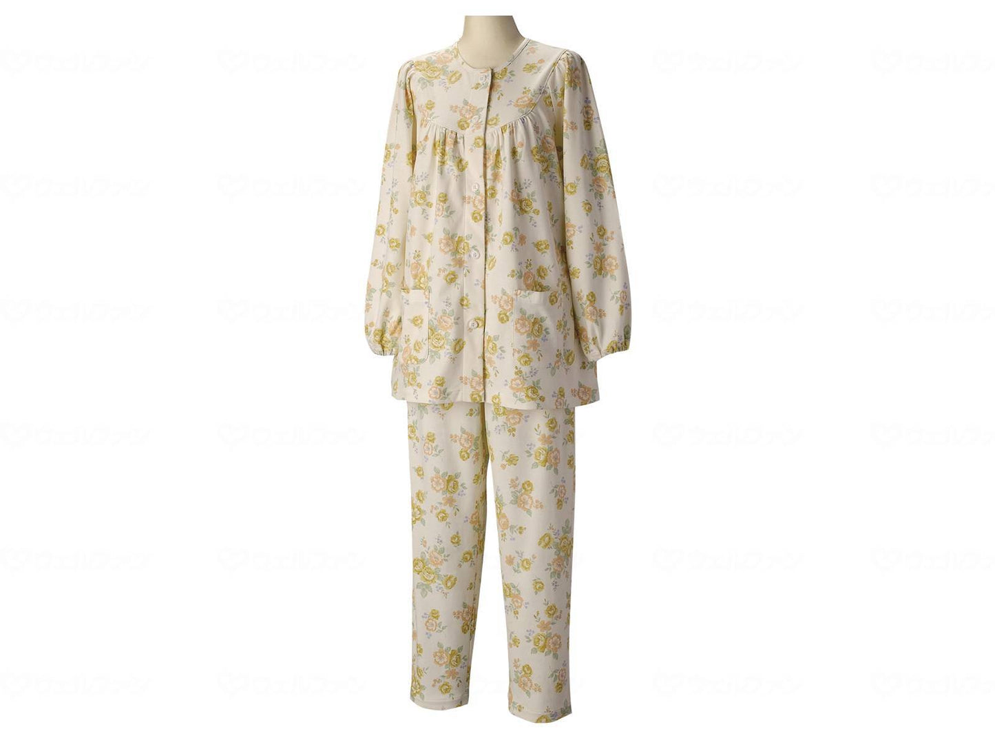 Gunze Long Sleeve Pajamas (Women's Set) All Year Round Cream L