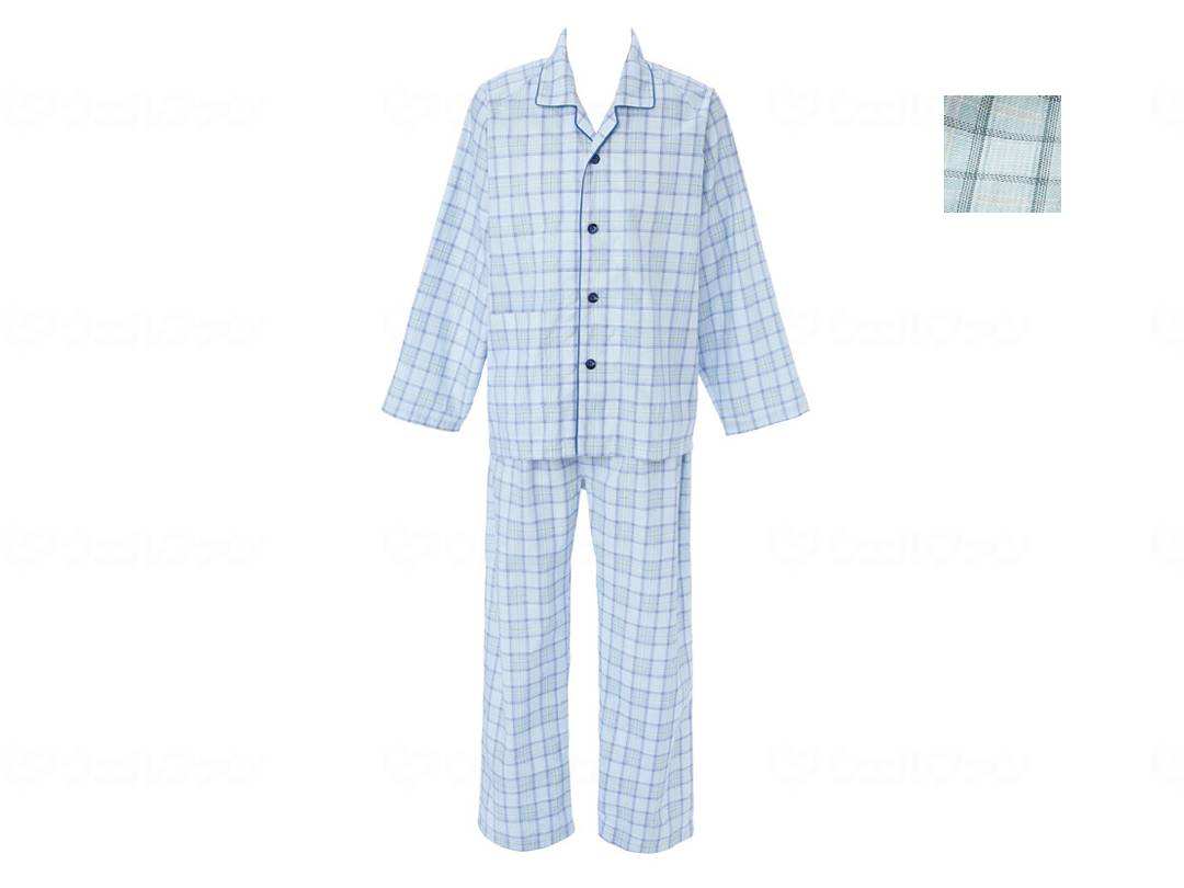 グンゼ長袖ﾊﾟｼﾞｬﾏ(紳士ｾｯﾄ)春夏用 ｸﾞﾘｰﾝ L