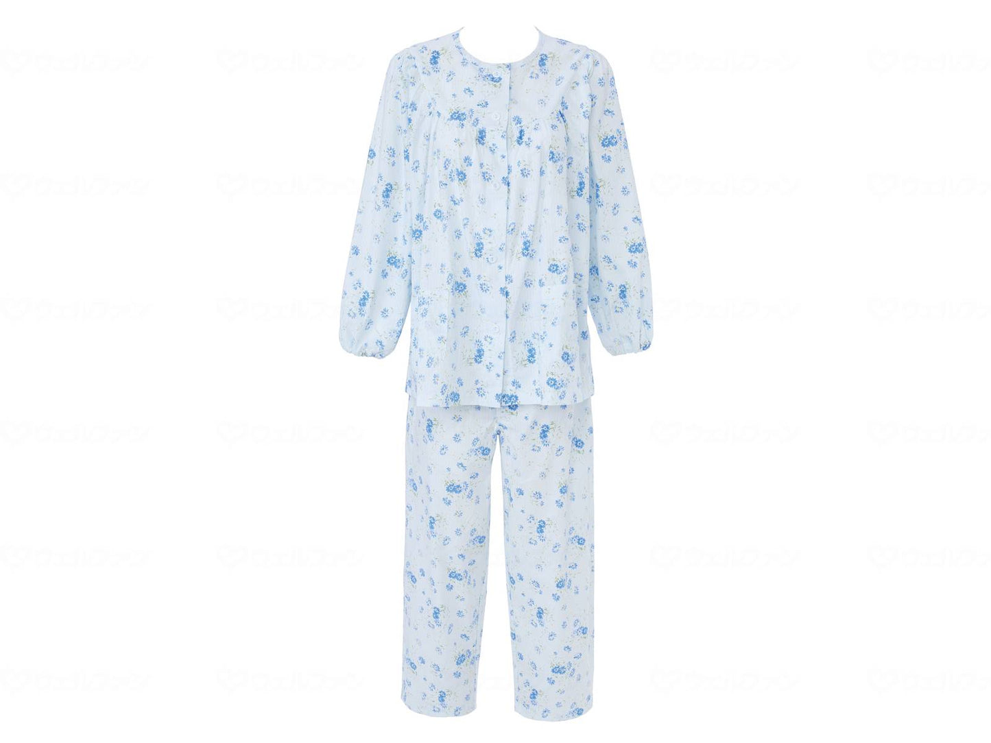 Gunze long sleeve pajamas (ladies set) for spring and summer, sax, L