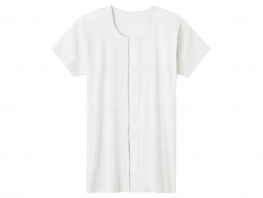 Gunze Men's Short Sleeve One-touch Shirt, White, LL