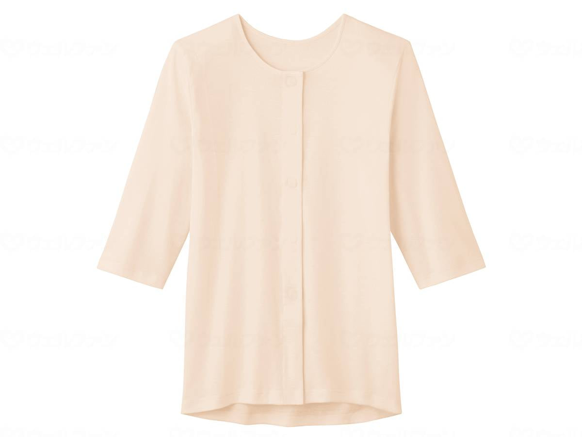 Gunze Women's 3/4 Sleeve One-touch Innerwear, Calm Beige, M