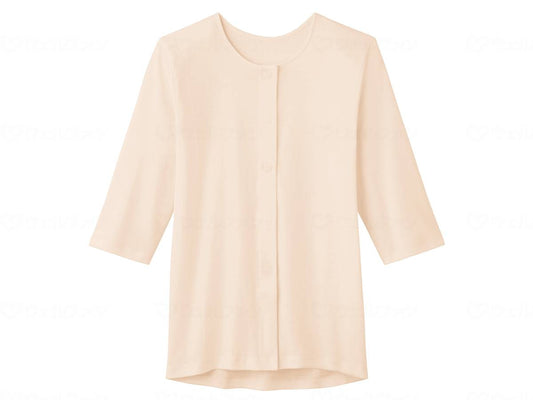 Gunze Women's 3/4 Sleeve One-touch Innerwear, Calm Beige, LL