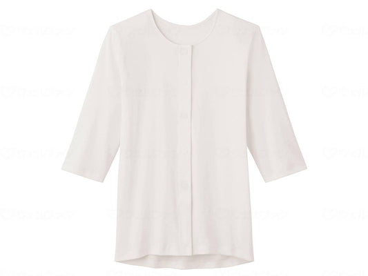 Gunze Women's 3/4 Sleeve One-touch Innerwear, White, M