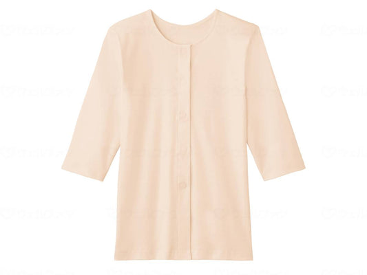 Gunze Women's 3/4 Sleeve One-touch Innerwear, Calm Beige, M