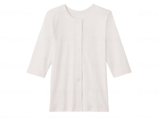 Gunze Women's 3/4 Sleeve One-touch Innerwear, White, LL