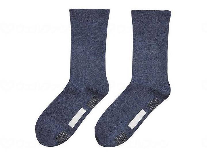 Gunze Men's Socks (Crew Length) Indigo