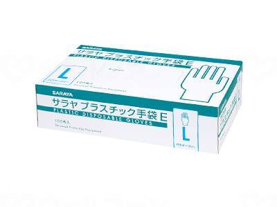 Saraya Saraya Plastic Gloves E (Powder-free) 100 pieces per box L