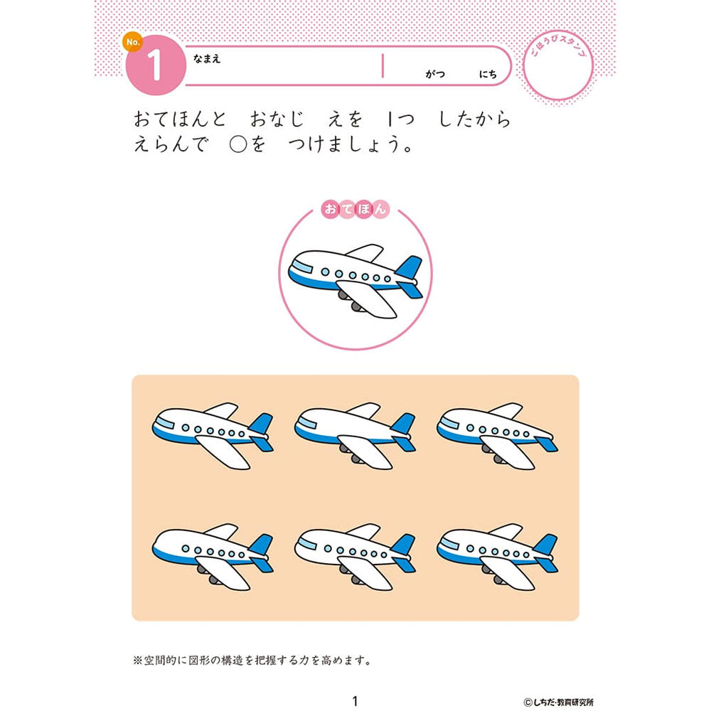 Shichida Method Intelligence Drill 3-4 Years Old Right Hand 1 Piece