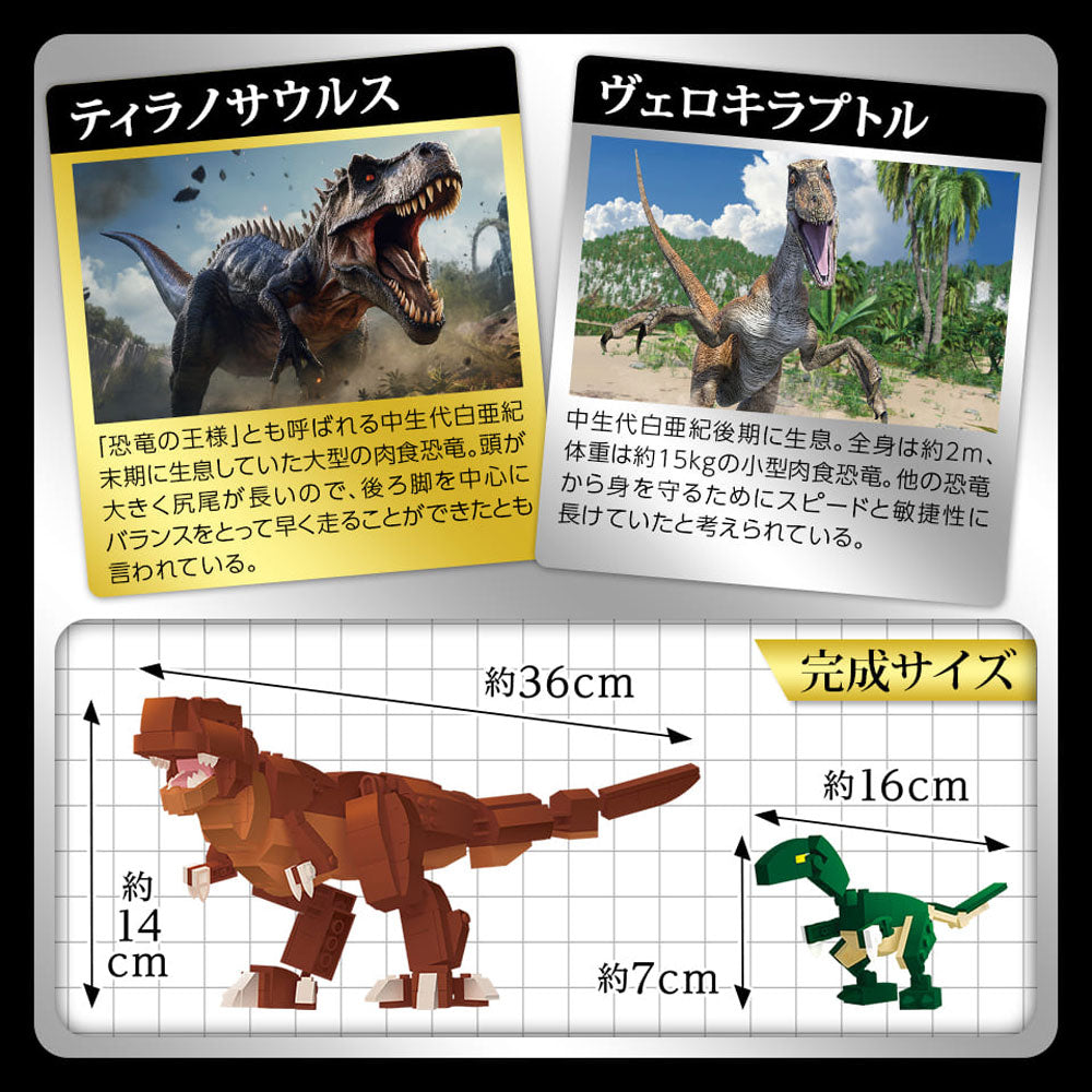 Dinosaur Premium Collection: Build with 332-piece blocks! Tyrannosaurus vs. Velociraptor 1 piece