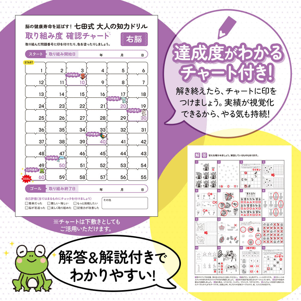 脳の健康寿命を延ばす！ 七田式 大人の知力ドリル 右脳 1 個